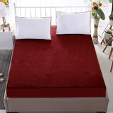 Water Proof Mattress Protector  - Maroon Terry Cotton Stuff