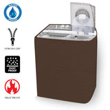 Water Proof Twin Tub Washing Machine Cover- Brown