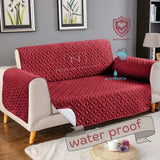 Water Proof Quilted Sofa Cover Micro Color Maroon