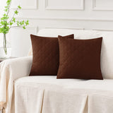 Quilted Cushion Cover Square 16✘16 Inches - Brown