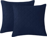 Quilted Cushion Cover Square 16✘16 Inches - Navy Blue