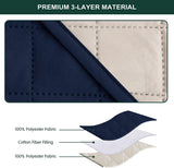 Quilted Cushion Cover Square 16✘16 Inches - Navy Blue