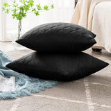 Quilted Cushion Cover Square 16✘16 Inches - Black