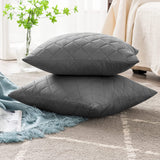 Quilted Cushion Cover Square 16✘16 Inches - Grey