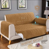 Water Proof Quilted Sofa Cover Micro Color Copper