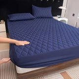 Quilted waterproof Mattress Cover - Navy Blue