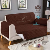 Water Proof Quilted Sofa Cover Micro Color Brown