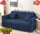 Fluffy Bubble Fabric Sofa Cover - Blue