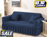 Fluffy Bubble Fabric Sofa Cover - Blue