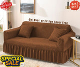 Fluffy Bubble Fabric Sofa Cover - Copper