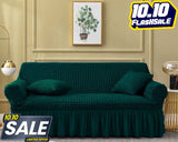 Fluffy Bubble Fabric Sofa Cover - Green