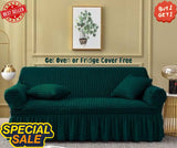 Fluffy Bubble Fabric Sofa Cover - Green