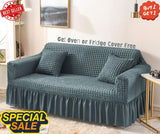 Fluffy Bubble Fabric Sofa Cover - Grey