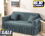 Fluffy Bubble Fabric Sofa Cover - Grey