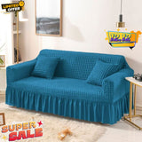 Fluffy Bubble Fabric Sofa Cover - Turquoise