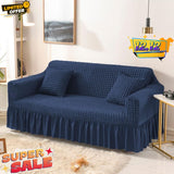 Fluffy Bubble Fabric Sofa Cover - Blue