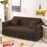 Fluffy Bubble Fabric Sofa Cover - Brown