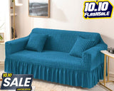 Fluffy Bubble Fabric Sofa Cover - Turquoise