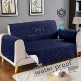 Water Proof Quilted Sofa Cover Micro Color Blue