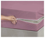 Cotton Zipper Mattress Cover Without Waterproof – Soft, Breathable & Protective | Pink