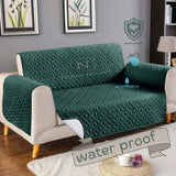 Water Proof Quilted Sofa Cover Micro Color Green