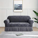 Zebra Velvet Sofa Covers ( Grey)