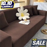Jacquard Stripe Sofa Cover - Brown