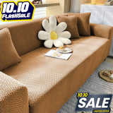Jacquard Stripe Sofa Cover - Camel