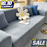 Jacquard Stripe Sofa Cover - Grey