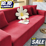 Jacquard Stripe Sofa Cover - Maroon