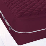 Quilted Zipper waterproof Mattress Protector - Maroon