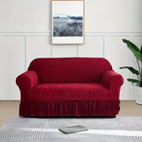 Zebra Velvet Sofa Covers - Maroon