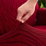 Zebra Velvet Sofa Covers - Maroon