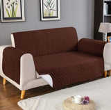 Micro Quilted Sofa Cover - Brown