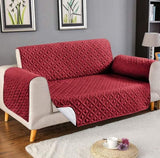 Micro Quilted Sofa Cover - Mehroon