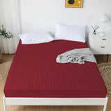 Quilted waterproof Mattress Cover - Dark Maroon