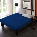 Quilted waterproof Mattress Cover - Navy Blue