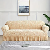 Zebra Velvet Sofa Covers - Golden