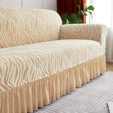 Zebra Velvet Sofa Covers - Golden