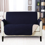 Quilted Sofa Cover Cotton Color Blue