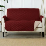 Quilted Sofa Cover Cotton Color Maroon