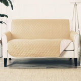 Quilted Sofa Cover Cotton Color Beige