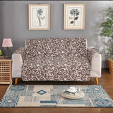 Quilted Sofa Cover Cotton Colour Printed Brown