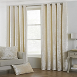 2 Pieces Plain Dyed Velvet Eyelet Curtains-ivory