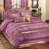 Luxury Silk Bridal Duvet Set With Filling (Purple)