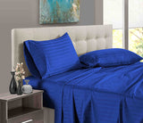 Luxury Strip Satin Bed sheet Set - Royal Blue