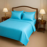 MINT SATIN STRIPE BEDSHEET SET - 5 PCS