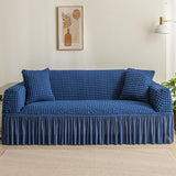 Fluffy Bubble Fabric Sofa Cover - Blue