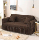 Fluffy Bubble Fabric Sofa Cover - Brown