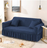 Fluffy Bubble Fabric Sofa Cover - Blue